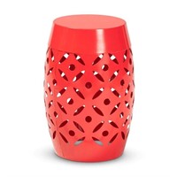 Marigold 18" Outdoor Garden Stool/ Side Table-Red