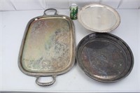 SILVERPLATE CAKESTAND AND TRAYS