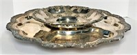Large Silver Plate Lazy Susan and Bowl