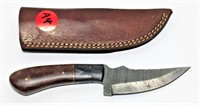 Damascus Steel Knife with Wood Handle