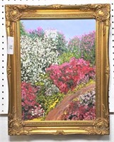 Impasto Floral Garden Painting on Canvas
