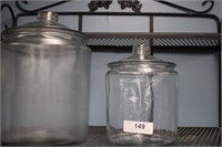 PR OF LARGE GLASS GENERAL STORE COOUNTER JARS
