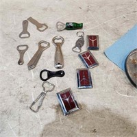 Lincoln badges, bottle openers