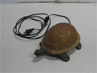 8" Long Glass & Metal Turtle Lamp Powers On