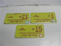 Three NM Ranger Vtg License Plates Shown