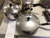 Faberware  stainless steel 3pc pot &pan set