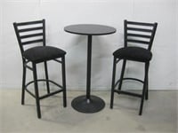 24"x 39" Pub Table W/Two Barstools Some Wear