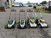4 Ryobi Electric Lawnmowers **Sold As Is**