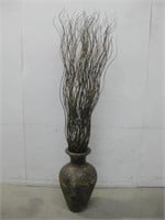 24" Tall Ceramic Vase W/Wood Reeds Shown