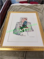 Framed Picture Norman Rockwell Print "Secrets"