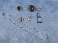 Assorted Silver Jewelry Pieces Some Hallmarked