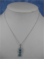 Sterling Silver SW Turquoise Necklace Hallmarked