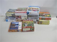 Box Assorted Pre-Owned Puzzles Unknown If Complete