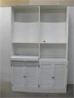 60"x 16"x 94" Painted Wood Two Pc Hutch See Info