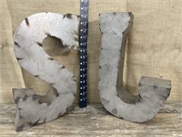 S & J tin block galvanized letters