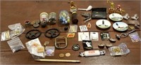 junk drawer findings - pins, marbles, keys,
