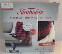 Sunbeam Microplush Sherpa Heated Throw 50 X 60