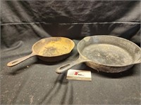 10 and 8 in Cast air Iron Skillets