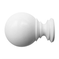 Wood Ball Finials White for 1-3/8 Wood Pole (2pk)
