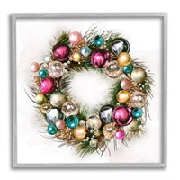 Wreath Christmas Charm Framed Wall Art, 12 X 12