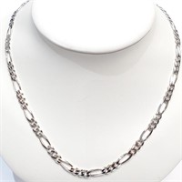 Sterlign Silver Figaro Chain Necklace SJC