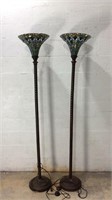 2 Stained Glass Floor Lamps M11A