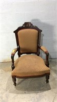 Vintage Arm Chair w Horsehair Cushion M12B