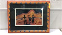 Colorful Framed Tribal Artwork M15E
