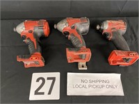 SET OF 3 MILWAUKEE IMPACT DRILLS TOOLS ONLY
