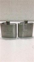 Two Brushed Metal Flasks K13D