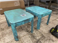 PAIR OF DISTRESSED END TABLES 28 X 20