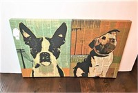 Pair of Stretched Canvas Dog Prints