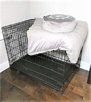 Large Metal Dog Crate with Dog Bed