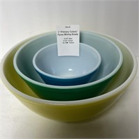 3 "Primary Colors" Pyrex Bowls