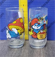 2 Smurf Glasses
