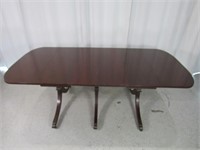 1953 Rolling Wooden Drop Leaf Dining Table