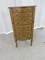 Vtg Wooden Standing Jewelry Armoire