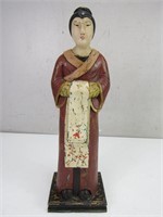 Vtg Resin Tall Oriental Figurine Maroon Lady
