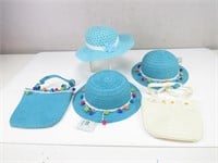 New! Youth Girl Summer Hats & Purses