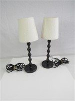 Pair of Small Bronzed Table Lamps