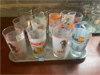 TRAY LOT OF DERBY GLASSES