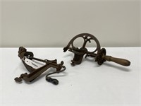 2 Antique Apple Peelers - 1 Signed Goodell