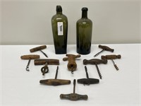 Collection of 9 Antique Cork Screws