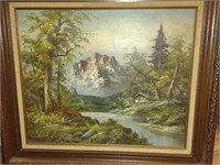 L Harding Framed Original Landscape Painting " Ame