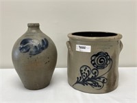 2 Pieces of Decorated Stoneware