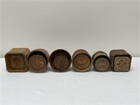 6 Large Wooden Butter Stamps
