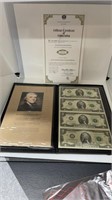 Sheet Of 4 Uncut 2003A Two Dollar Bills From World