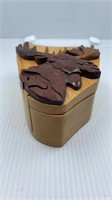 Unique Hand Crafted Wood Puzzle Jewelry Box 4" X 2