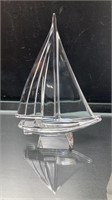 GLASS SAIL BOAT 5.75' WIDE 8.5' HIGH