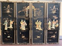 4 Vintage Asian Mother of Pearl Wall Panels (A)
